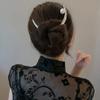 2 PACK Flower Hair Stick Crescent Barrette Pearl Hair Fork Hair Accessories for Women, Girls, and Bridal Headwear Styling view 4
