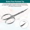 CGBE Manicure Scissors, Extra Fine Eyebrow Scissors for Grooming, Curved Blade Nail Scissors Precise Pointed Tip Grooming Kit for Eyebrow, Eyelash, Trim Nail and Dry Skin view 2