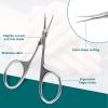 CGBE Manicure Scissors, Extra Fine Eyebrow Scissors for Grooming, Curved Blade Nail Scissors Precise Pointed Tip Grooming Kit for Eyebrow, Eyelash, Trim Nail and Dry Skin view 4