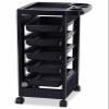 Paddie Black Salon Trolley Cart with Wheels/5 Drawers/Dryer Holder/Tint Bowl Slot for Hair Stylist, Beauty Equipment view 1
