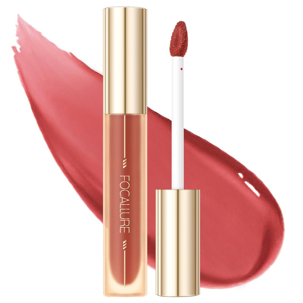 FOCALLURE Glasting Water lip Tint,Non-Sticky Long Lasting Liquid Lipstick,High Shine,Vivid 16 Colors,Glossy Finish Lipgloss for Daily Use