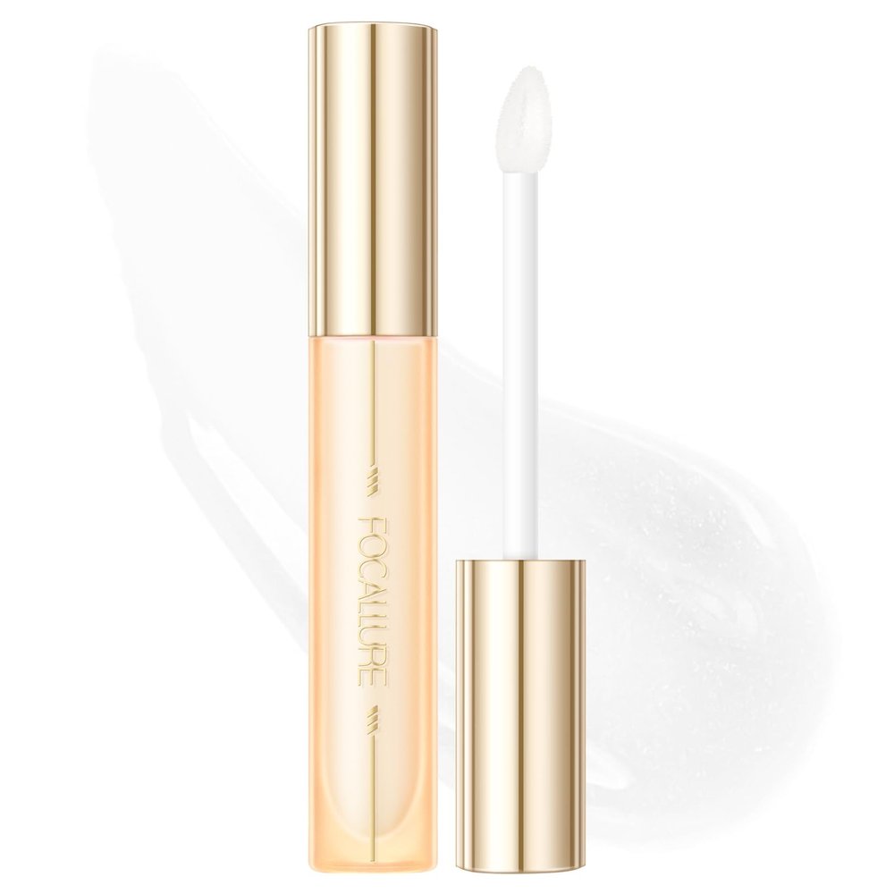 FOCALLURE Glasting Water lip Tint,Non-Sticky Long Lasting Liquid Lipstick,High Shine,Vivid 16 Colors,Glossy Finish Lipgloss for Daily Use