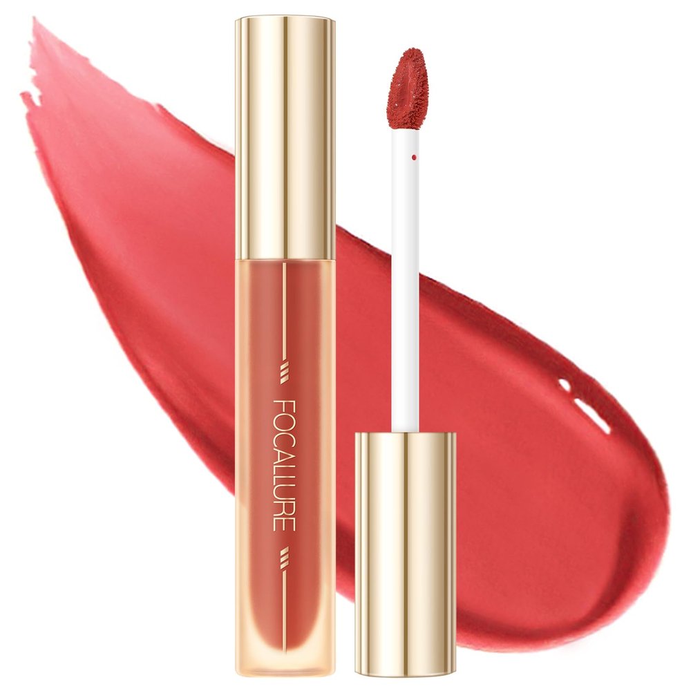 FOCALLURE Glasting Water lip Tint,Non-Sticky Long Lasting Liquid Lipstick,High Shine,Vivid 16 Colors,Glossy Finish Lipgloss for Daily Use