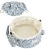 Barrel Drawstring Makeup Bag Large Cosmetic Bag Make up Bags Toiletry Organizer for Women (Blue Leaf) (Patent) view 1
