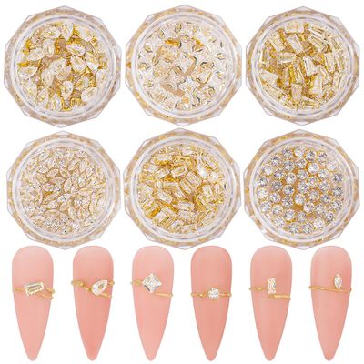 120Pcs Metal Nail Art Zircon Charms Gold Silver Sparkling Nail Charms Gems Rhinestones Glass Resin Jewelry Flatback Diamonds for Nail Art and Decoration DIY Manicure