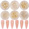 120Pcs Metal Nail Art Zircon Charms Gold Silver Sparkling Nail Charms Gems Rhinestones Glass Resin Jewelry Flatback Diamonds for Nail Art and Decoration DIY Manicure view 1