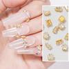 120Pcs Metal Nail Art Zircon Charms Gold Silver Sparkling Nail Charms Gems Rhinestones Glass Resin Jewelry Flatback Diamonds for Nail Art and Decoration DIY Manicure view 2