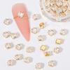 120Pcs Metal Nail Art Zircon Charms Gold Silver Sparkling Nail Charms Gems Rhinestones Glass Resin Jewelry Flatback Diamonds for Nail Art and Decoration DIY Manicure view 4