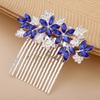 Teyglen Bridal Hair Accessories: Dainty Silver, Gold, and Rhinestone Hair Combs for Brides, Bridesmaids, and Girls (Silver Blue) view 1
