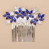 Teyglen Bridal Hair Accessories: Dainty Silver, Gold, and Rhinestone Hair Combs for Brides, Bridesmaids, and Girls (Silver Blue) view 2