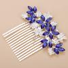 Teyglen Bridal Hair Accessories: Dainty Silver, Gold, and Rhinestone Hair Combs for Brides, Bridesmaids, and Girls (Silver Blue) view 3