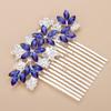 Teyglen Bridal Hair Accessories: Dainty Silver, Gold, and Rhinestone Hair Combs for Brides, Bridesmaids, and Girls (Silver Blue) view 4
