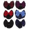 LALAFINA 6Pcs Bowknot Net Hairnet Snood Net Barrette Hair Clip Knit Mesh Fabric Hairnet Hair Bun Cover Ribbon Hair Accessories for Lady Women view 1