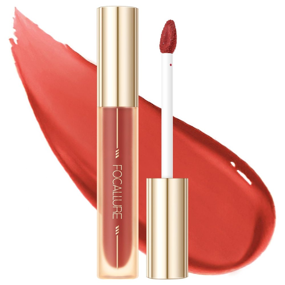 FOCALLURE Glasting Water lip Tint,Non-Sticky Long Lasting Liquid Lipstick,High Shine,Vivid 16 Colors,Glossy Finish Lipgloss for Daily Use