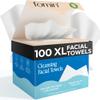 FOMIN Disposable Face Towels - 100 Count (2 Pack) 100% Biodegradable Ultra-Soft Towelette For Washing Face & Makeup Removal, 1ST Certified Vegan & Cruelty Free Facial Washcloth for All Skin Type view 1