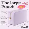 Embla Makeup Bag Travel Cosmetics Pouch and Toiletry Bag, Nylon Zipper Pouch Purse, Cute Make Up Organizer Storage Tote for Women Girls, Waterproof Travel Skincare Case, Large Makeup Bags, Lilac view 2