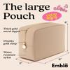 Embla Makeup Bag Travel Cosmetics Pouch and Toiletry Bag, Nylon Zipper Pouch Purse, Cute Make Up Organizer Storage Tote for Women Girls, Waterproof Travel Skincare Case, Large Makeup Bags, Sand view 2