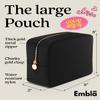 Embla Makeup Bag Travel Cosmetics Pouch and Toiletry Bag, Nylon Zipper Pouch Purse, Cute Make Up Organizer Storage Tote for Women Girls, Waterproof Travel Skincare Case, Large Makeup Bags, Black view 2