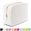 Embla Makeup Bag Travel Cosmetics Pouch and Toiletry Bag, Nylon Zipper Pouch Purse, Cute Make Up Organizer Storage Tote for Women Girls, Waterproof Travel Skincare Case, Large Makeup Bags, White view 1
