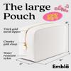 Embla Makeup Bag Travel Cosmetics Pouch and Toiletry Bag, Nylon Zipper Pouch Purse, Cute Make Up Organizer Storage Tote for Women Girls, Waterproof Travel Skincare Case, Large Makeup Bags, White view 2