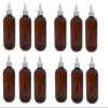 Natural Farms 8 oz Amber Boston Plastic Bottles -12 Pack Empty Bottle Refillable - BPA Free - Essential Oils - Aromatherapy | White Twist Top Caps - Made in the USA view 1