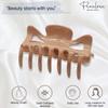 Parcelona French Classic Medium 3" Celluloid No Slip Grip Covered Spring Jaw Hair Claw Durable Styling Hair Accessories Women Strong Hold Girls Hair Claw Clips, Made in France (Blush Pink) view 2