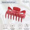 Parcelona French Classic Medium 3" Celluloid No Slip Grip Covered Spring Jaw Hair Claw Durable Styling Hair Accessories Women Strong Hold Girls Hair Claw Clips, Made in France (Glossy Red) view 2