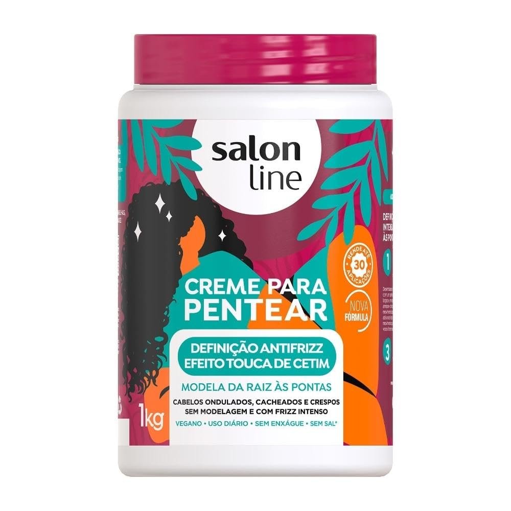 Salon Line - Linha Creme para Pentear - Definicao Antifrizz 1000 Gr - (Combing Cream - Anti-Frizz Definition Net 35.27 Oz)