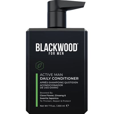 BLACKWOOD FOR MEN Active Man Daily Conditioner - Men's Thickening Conditioner for Hair Loss & Dandruff - Deep Treatment for Shine - Natural Vegan Formula - Sulfate, Paraben, & Cruelty-Free (7 Oz)