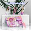 RAEEIKPHZ Sparkle Pink Makeup Brushes Set,Unicorn Glitter 7pc Foundation Blush Lip Nose Eyeshadow Eyebrow Loose Powder Fan Make Up Brushes Kit with Liquid for Kids Girls Teen Women Gift Present view 3