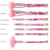 RAEEIKPHZ Sparkle Pink Makeup Brushes Set,Unicorn Glitter 7pc Foundation Blush Lip Nose Eyeshadow Eyebrow Loose Powder Fan Make Up Brushes Kit with Liquid for Kids Girls Teen Women Gift Present view 4