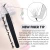 My Lash Tools Fiber Tip Lash Tweezers for Eyelash Extensions Pro Tweezer for Volume Lashes Japanese Stainless Steel Mink Lashes Fan Making Mega Volume Boot Angled Lashing Tweezers (Black) view 2