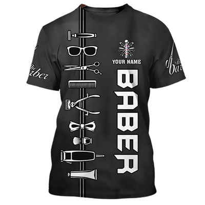 IZI POD Barber 3D All Over Printed- Personalized Name Barber Men's 3D Hair Dresser Shirt Barbers Shirt, Custom Gift for Barbers, Birthday