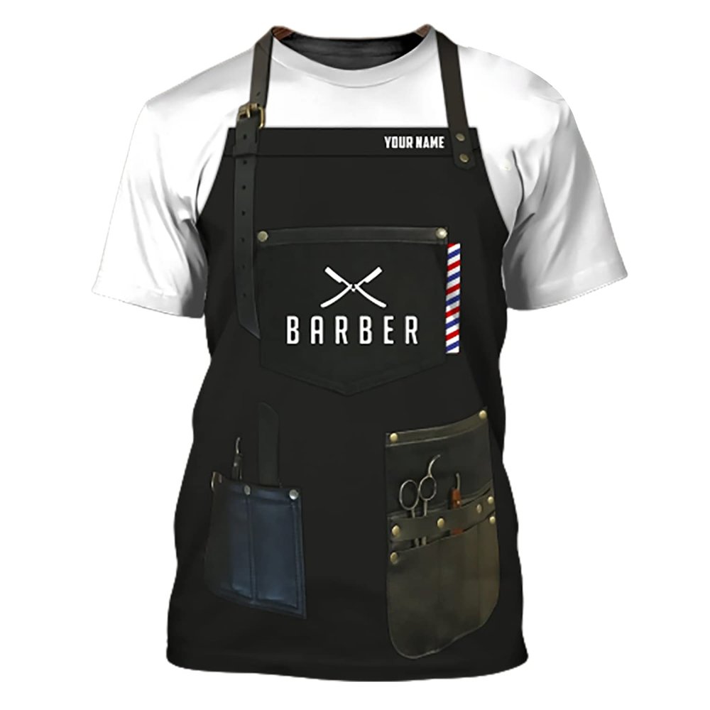 IZI POD Barber 3D All Over Printed - Custom Barbers Tee - Funny Tshirt for Men- Barber Shop Gift- Birthday Barbers 3D Shirt