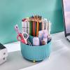DASITON Large Capacity Makeup Brush Holder,360 Rotating Makeup Organizer,5 Slot Makeup Brushes Cup,for Vanity Decor,Bathroom Countertops,Desk Storage Container,Cosmetic Display cases(Blue) view 2