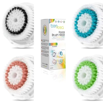 benvesa Combo Pack Replacement Brush Heads  Compatible with Clarisonic Mia 1, Mia 2, Mia Fit, Alpha Fit, Smart Profile Uplift  4 Pack (Acne, Sensitive, Deep Pore, Radiance)