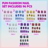 Townley Girl 96 Pcs Glitter-Glamup & Metallic Press-On Nails Artificial Fake False Nails Set for Tweens with Pre-Glue Full Cover Acrylic Nail Tip Kit, Great for Gifts, Parties, Sleepovers & Makeovers view 2