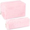 2Pcs Small Makeup Bag for Purse Makeup Pouches for Women Aesthetic Cosmetic Bag Cute Pencil Case Travel Toiletry Bag Fuzzy Makeup Bag Makeup Brushes Storage Zipper Pouches for Organizing view 1