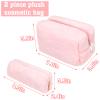 2Pcs Small Makeup Bag for Purse Makeup Pouches for Women Aesthetic Cosmetic Bag Cute Pencil Case Travel Toiletry Bag Fuzzy Makeup Bag Makeup Brushes Storage Zipper Pouches for Organizing view 4
