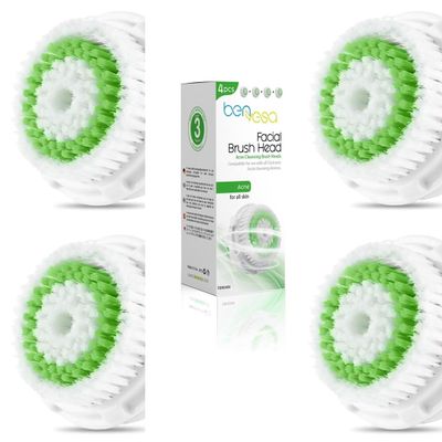 benvesa Acne Replacement Brush Heads  Compatible with Clarisonic Mia 1, Mia 2, Mia Fit, Alpha Fit, Smart Profile Uplift  4 Pack