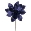 Vickerman 705360-22" Midnight Blue Velvet Sheen Glitter Trim Poinsettia Spray (4 Pack) (RG223331) view 1