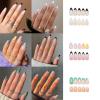 6 Packs (144 Pcs) Press on Nails Medium, Misssix Short Fake Nails Glue on Nails Almond and Square Set with Adhesive Tabs Nail File for Women view 1