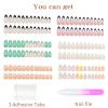 6 Packs (144 Pcs) Press on Nails Medium, Misssix Short Fake Nails Glue on Nails Almond and Square Set with Adhesive Tabs Nail File for Women view 2