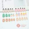 6 Packs (144 Pcs) Press on Nails Medium, Misssix Short Fake Nails Glue on Nails Almond and Square Set with Adhesive Tabs Nail File for Women view 3
