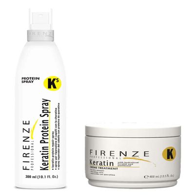 Firenze Professional Keratin Repair Bundle - Pack of 3 Including Protein Spray and Mask Treatment, 3.37 Fl Oz Each, Total 10.1 Fl Oz