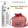 Firenze Professional Hair Care Bundle - Keratin Antifrizz Leave-in Serum and Keratin Mask Treatment Pack with Free Red Gift Bag, 3.37 Fl Oz (Pack of 3) view 2