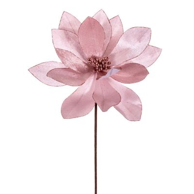 Vickerman 705384-22" Pink Velvet Sheen Glitter Trim Poinsettia Spray (4 Pack) (RG223379)