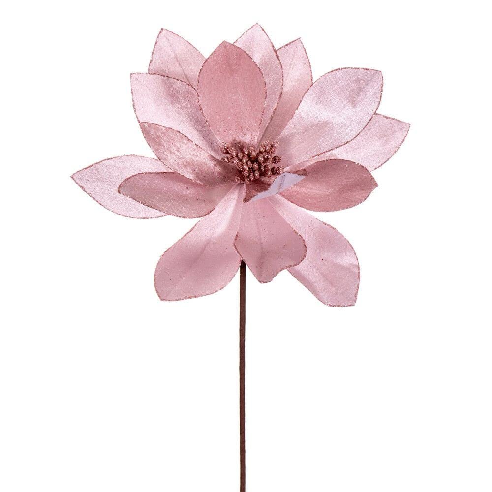 Vickerman 705384-22" Pink Velvet Sheen Glitter Trim Poinsettia Spray (4 Pack) (RG223379)