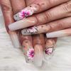 Set 10PCs 3D Acrylic Pink Sweetheart Flower Nail Art Charms Handmade by Acrylic Powder Design Acrylic Nail Art for Women Girls (Pink16-10pcs) view 1