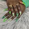 Set 34PCs 3D Acrylic Sweetheart Flower Nail Art Charms Handmade by Acrylic Powder Design Acrylic Nail Art for Women Girls (Green15-10pcs) view 1